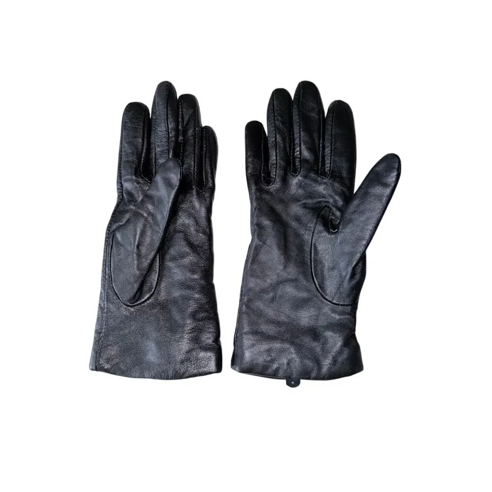 Apt 9 black leather gloves thinsulate women’s large minimalist winter classic